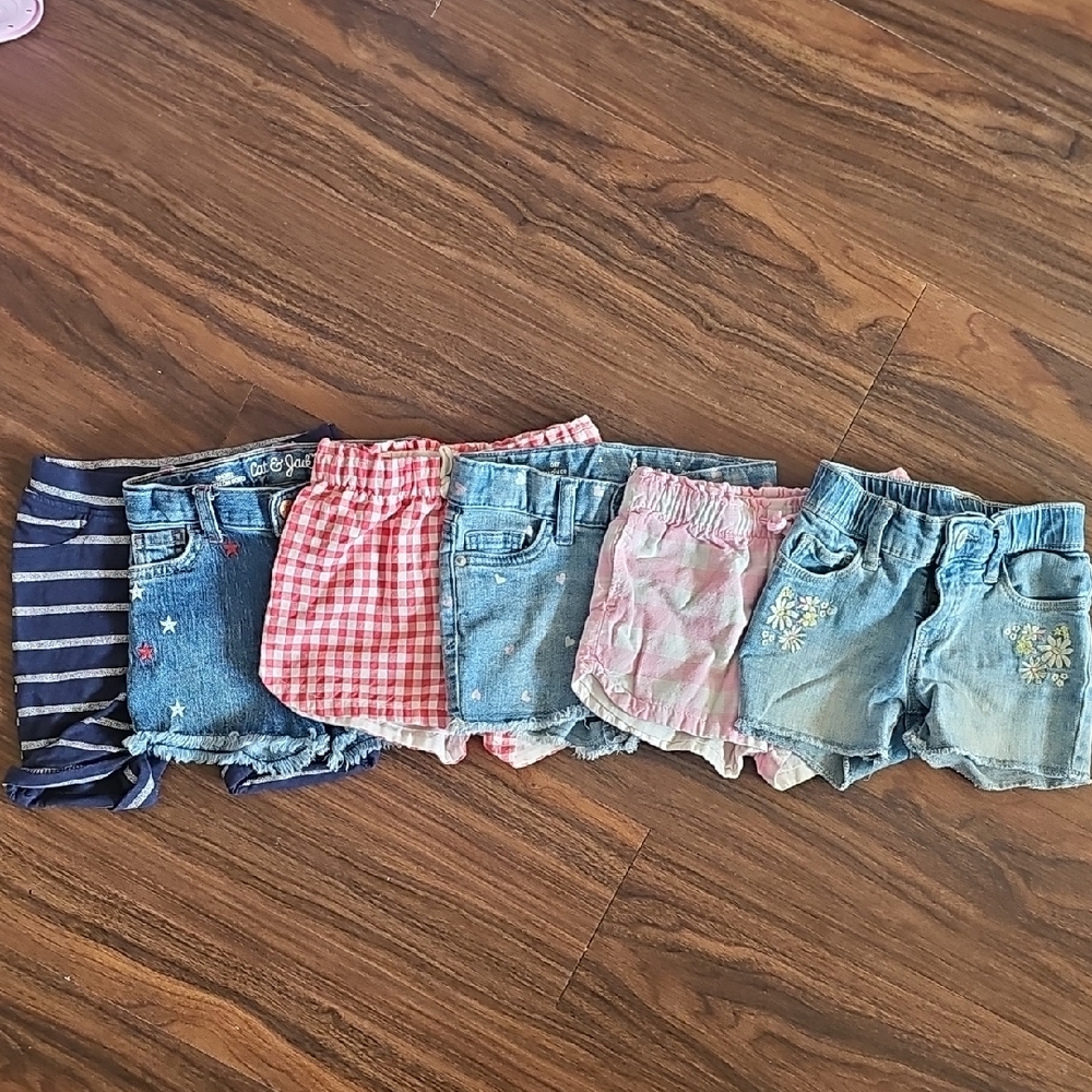 Kids Denim and Patterned Shorts Set